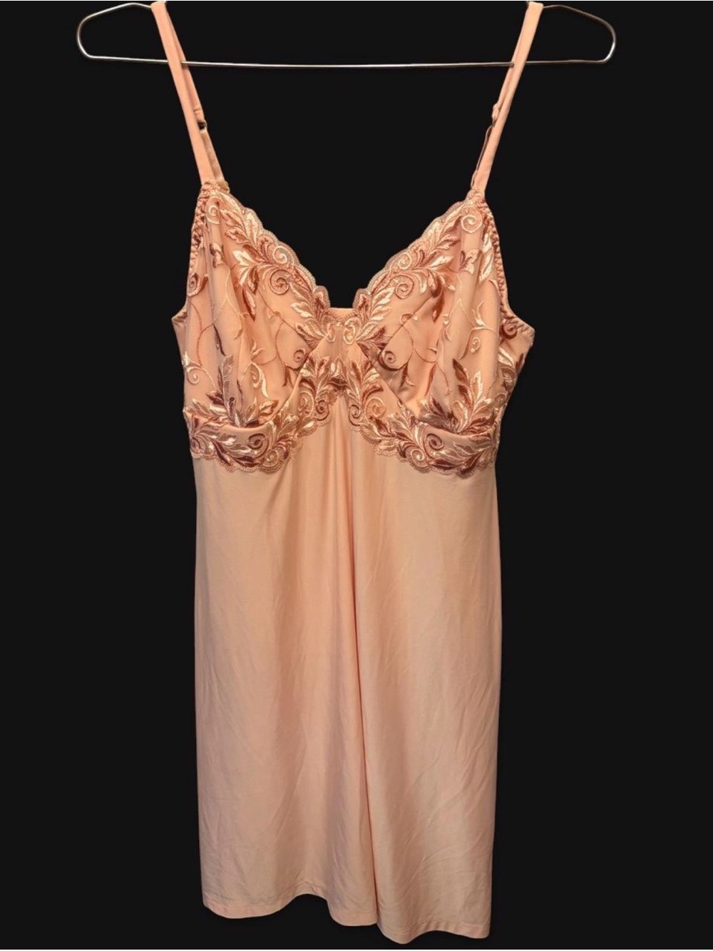 Soma Peach Embroidered Satin Chemise